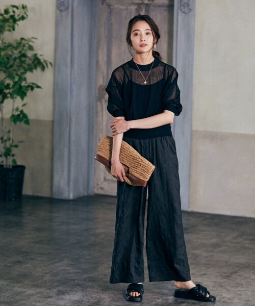 Andemiu（アンデミュウ）の「プリーツパンツ（パンツ・ブラック/オレンジ(WEB限定)/ブラウン/グリーン(WEB限定)/カーキ）」の13枚目の写真