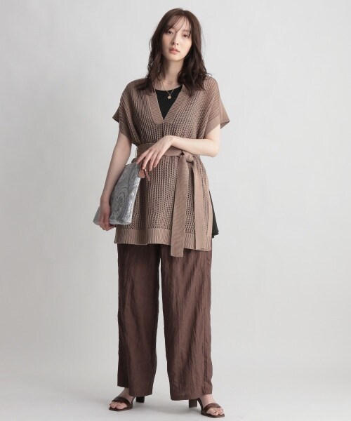 Andemiu（アンデミュウ）の「プリーツパンツ（パンツ・ブラック/オレンジ(WEB限定)/ブラウン/グリーン(WEB限定)/カーキ）」の18枚目の写真