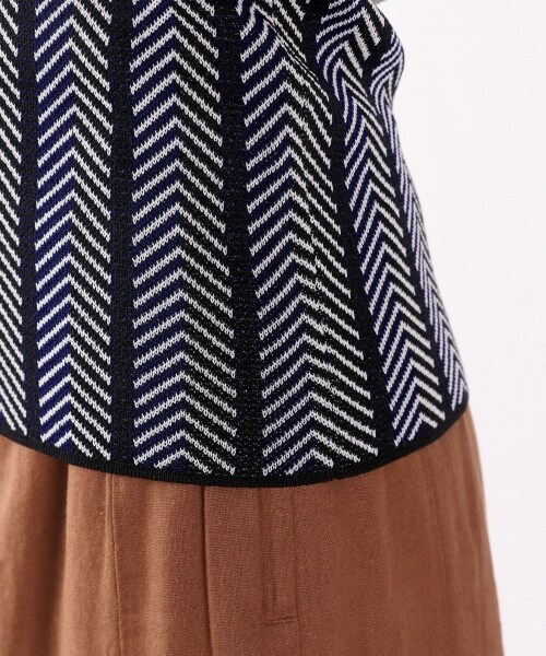 LOWRYS FARM（ローリーズファーム）の「ジャガードガラタンク（トップス・ベージュ/グリーン/ネイビー）」の9枚目の写真