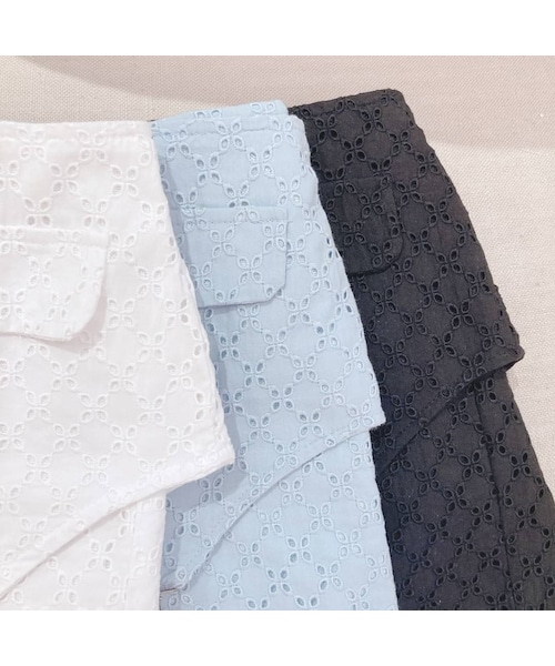 lilLilly(リルリリー)の「コットンレースショートパンツ(パンツ・レディース・WHITE(4/27発送)/BLUE (4/27発送)/BLACK (4/27発送))」の3枚目の写真