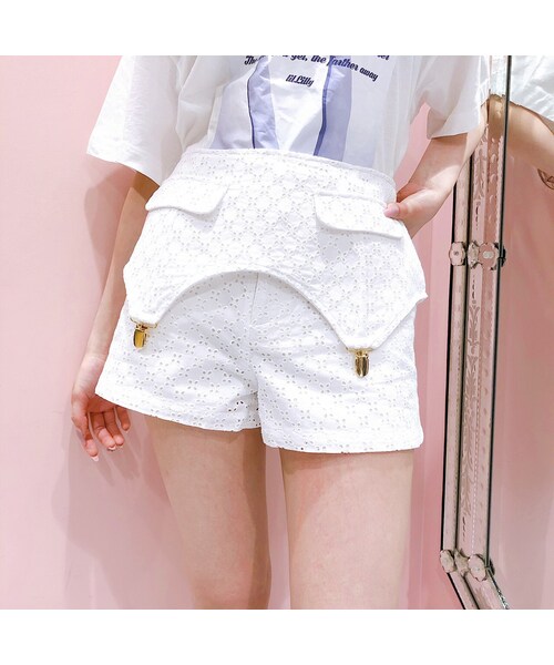 lilLilly(リルリリー)の「コットンレースショートパンツ(パンツ・レディース・WHITE(4/27発送)/BLUE (4/27発送)/BLACK (4/27発送))」の5枚目の写真