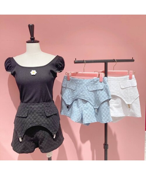 lilLilly（リルリリー）の「コットンレースショートパンツ