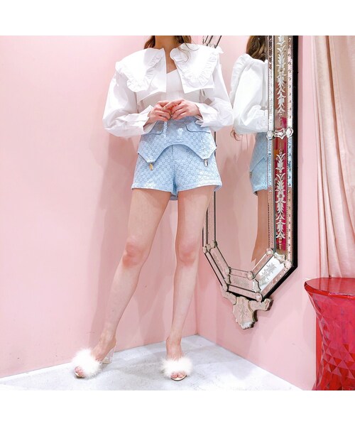 lilLilly（リルリリー）の「コットンレースショートパンツ