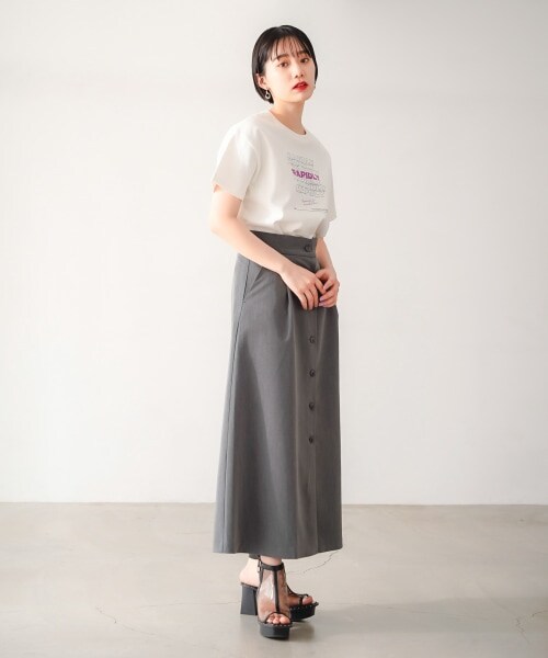 PAGEBOY(ページボーイ)の「モード2WAYジャンスカ(スカート・ブラック/グレージュ/チャコール)」の3枚目の写真