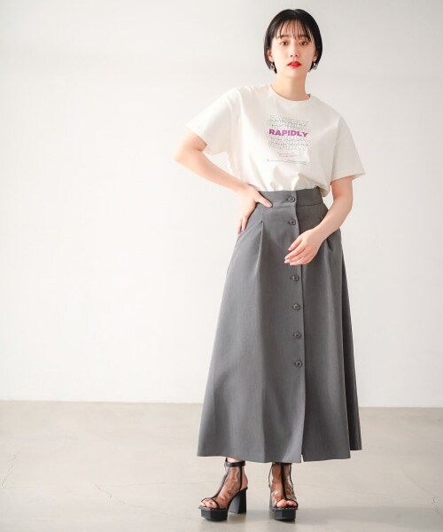 PAGEBOY(ページボーイ)の「モード2WAYジャンスカ(スカート・ブラック/グレージュ/チャコール)」の6枚目の写真