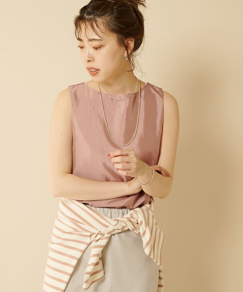 SHENERY(シーナリー)の「リバーシブルタンクトップ(シャツ/ブラウス・レディース・アイボリー/ベージュ/ピンク/グレー・F)」の3枚目の写真