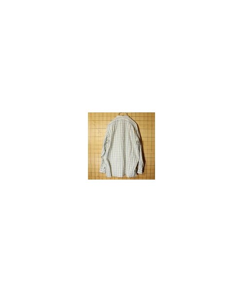 --(--)の「50s 60s EURO チェック グランパ シャツ イエロー メンズML相当 長袖 カットオフ リメイク ヨーロッパ古着(シャツ/ブラウス・レディース・イエロー・M)」の3枚目の写真