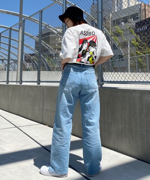 PAGEBOY（ページボーイ）の「【PAGEBOYLIM】吉原奈桜コラボ"遊"グラフィックT（トップス・レディース・オフホワイト/ブラック・M, L）」の9枚目の写真