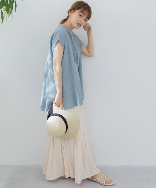 【アーバンリサーチサニーレーベル】エアリーコットンピンタックドレスシャツ URBAN RESEARCH Sonny Label（アーバンリサーチサニーレーベル