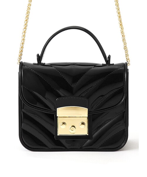 GRL（グレイル）の「2Wayチェーンショルダーラバーミニバッグ（ショルダーバッグ・レディース・クリア/オフホワイト/ブラック/グリーン・F）」の3枚目の写真