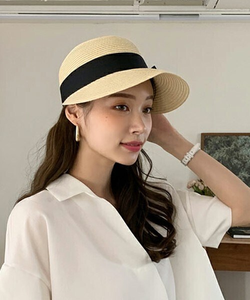 DHOLIC(ディーホリック)の「リボンペーパーハット(ハット・レディース・ホワイト/その他/ベージュ/ブラック・ONESIZE)」の4枚目の写真