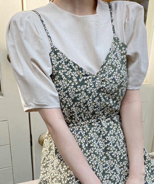 DHOLIC(ディーホリック)の「パステルパフブラウス(シャツ/ブラウス・レディース・ブルー/グリーン/イエロー/ベージュ/ブラック・ONESIZE)」の3枚目の写真