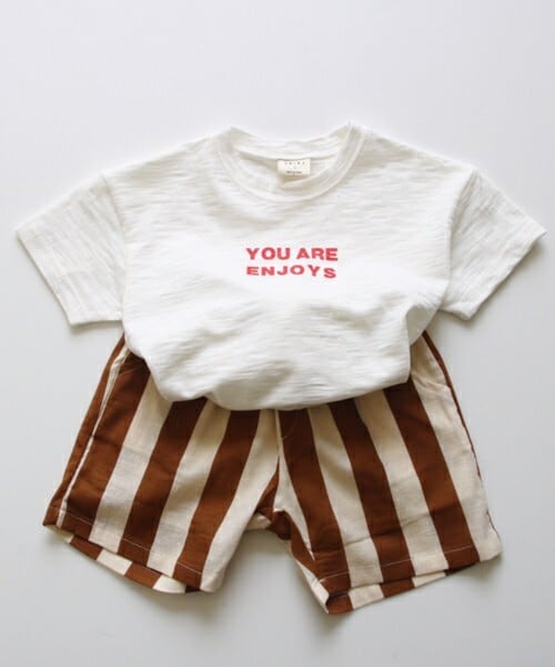 DHOLIC kids（ディーホリックキッズ）の「[erinj] ENJOYS半袖Tシャツ(kids)（Tシャツ/カットソー・キッズ・ブラック/ホワイト・3/5/7/9/11）」の2枚目の写真