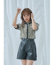 N WITH. | バンドカラー花柄ブラウス5月下旬(シャツ/ブラウス)