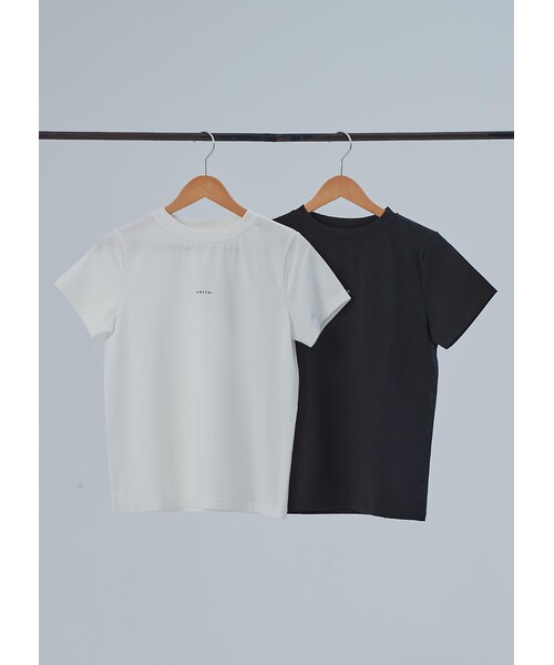 N WITH.（エヌウィズ）の「ロゴTシャツ（Tシャツ/カットソー・レディース・ホワイト/ブラック・FREE）」の3枚目の写真