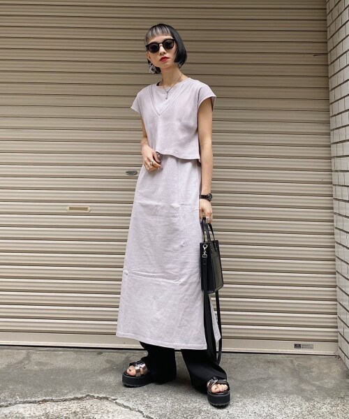 PAGEBOY（ページボーイ）の「2WAYトップスセットワンピース（ワンピース/ドレス・レディース・ブラック/グレージュ/オリーブ・F）」の6枚目の写真