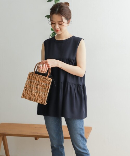URBAN RESEARCH DOORS(アーバンリサーチドアーズ)の「無袖長版蛋糕罩衫(ワンピース/ドレス・レディース・米色/藍色/藏青色・one)」の22枚目の写真