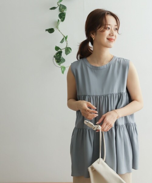URBAN RESEARCH DOORS(アーバンリサーチドアーズ)の「無袖長版蛋糕罩衫(ワンピース/ドレス・レディース・米色/藍色/藏青色・one)」の8枚目の写真