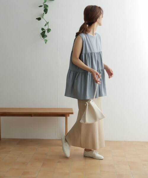 URBAN RESEARCH DOORS(アーバンリサーチドアーズ)の「無袖長版蛋糕罩衫(ワンピース/ドレス・レディース・米色/藍色/藏青色・one)」の14枚目の写真