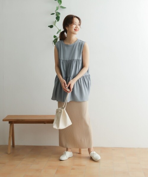 URBAN RESEARCH DOORS(アーバンリサーチドアーズ)の「無袖長版蛋糕罩衫(ワンピース/ドレス・レディース・米色/藍色/藏青色・one)」の15枚目の写真
