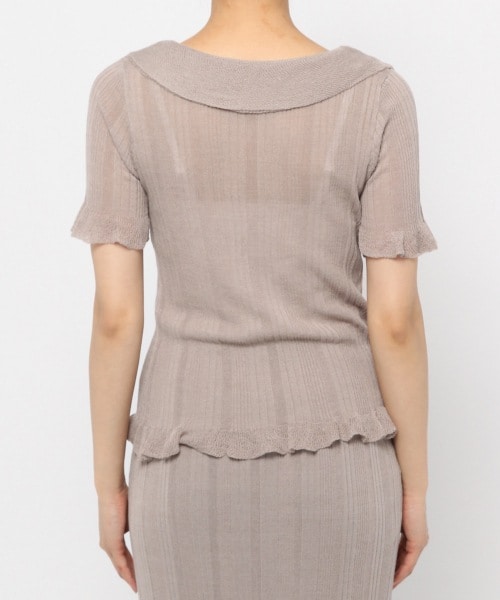 Ezick（エジック）の「透かしフリルリブプルオーバー（トップス・ブラック）」の5枚目の写真