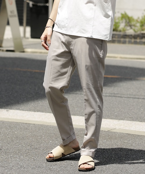 リネン センタープレス アンクルパンツ