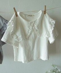 DHOLIC kids | [jmsnail] ビッグレースカラー半袖Tシャツ(Tシャツ/カットソー)