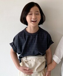 DHOLIC kids | [T O E] ライン半袖Tシャツ(Tシャツ/カットソー)