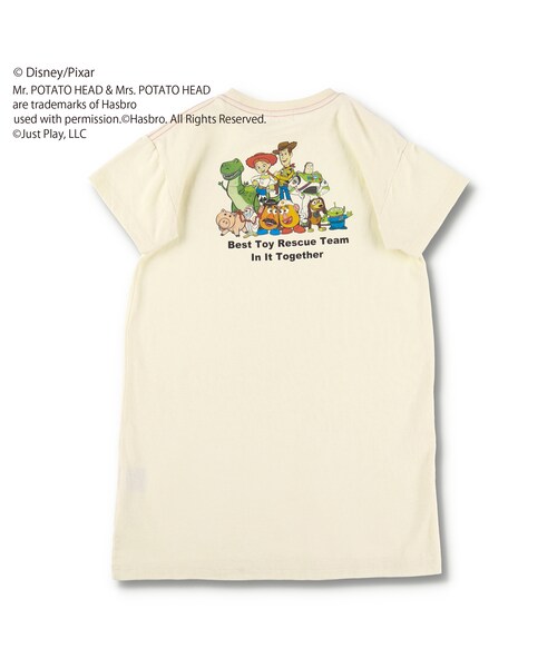 BRANSHES(ブランシェス)の「【TOY STORY】バックプリント半袖ワンピース(ワンピース・キッズ・アイボリー/サーモンピンク・90cm~130cm)」の1枚目の写真