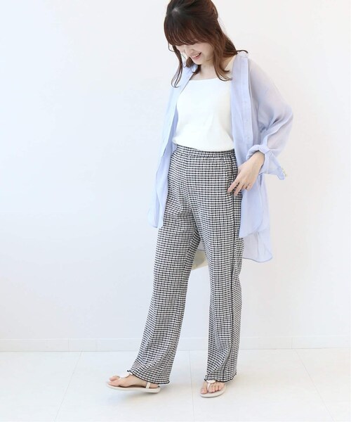 B.C STOCK（ベーセーストック）の「クリンクルチェックイージーパンツ◆（パンツ・ブラック/(001)/フリー/在庫なし）」の7枚目の写真