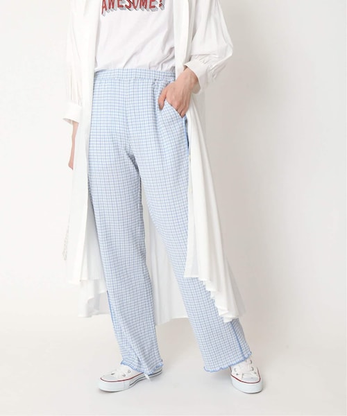 B.C STOCK（ベーセーストック）の「クリンクルチェックイージーパンツ◆（パンツ・ブラック/(001)/フリー/在庫なし）」の2枚目の写真