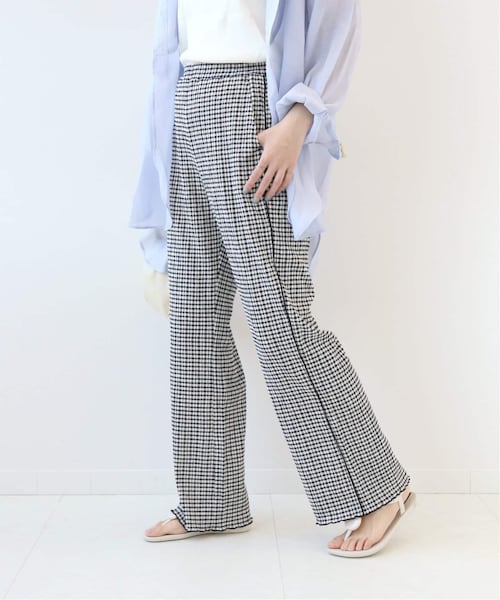 B.C STOCK（ベーセーストック）の「クリンクルチェックイージーパンツ◆（パンツ・ブラック/(001)/フリー/在庫なし）」の5枚目の写真