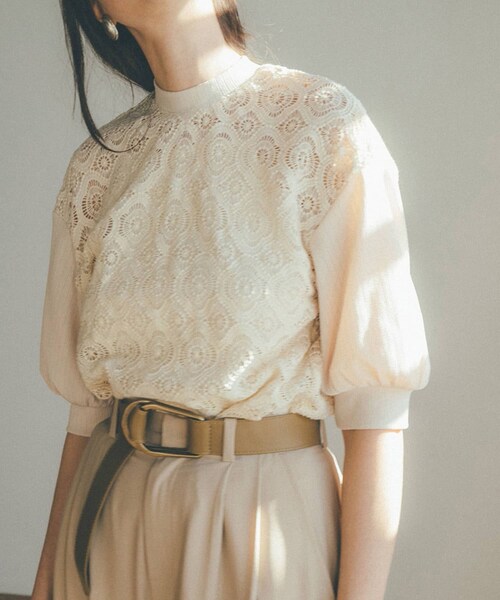 美品 クラネCLANE ヴィンテージレーストップス アイボリー 1 CLANE - ヴィンテージレーストップス - VINTAGE LACE TOPS
