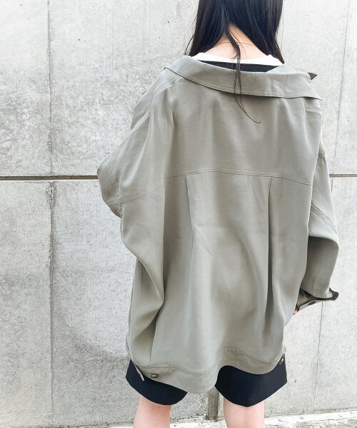 PAGEBOY（ページボーイ）の「ライトクリアミリタリージャケット（ジャケット/アウター・レディース・ブラック/グレージュ/オリーブ・F）」の8枚目の写真