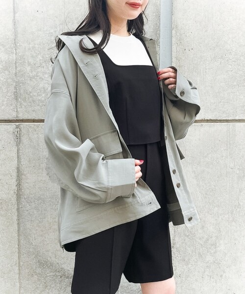 PAGEBOY（ページボーイ）の「ライトクリアミリタリージャケット（ジャケット/アウター・レディース・ブラック/グレージュ/オリーブ・F）」の3枚目の写真