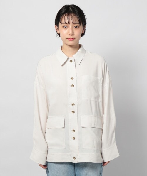 PAGEBOY（ページボーイ）の「ライトクリアミリタリージャケット（ジャケット/アウター・レディース・ブラック/グレージュ/オリーブ・F）」の12枚目の写真