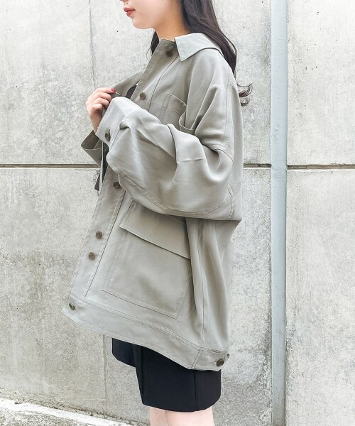 PAGEBOY（ページボーイ）の「ライトクリアミリタリージャケット（ジャケット/アウター・レディース・ブラック/グレージュ/オリーブ・F）」の6枚目の写真