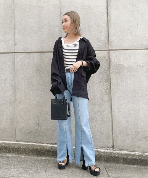 PAGEBOY（ページボーイ）の「ライトクリアミリタリージャケット（ジャケット/アウター・レディース・ブラック/グレージュ/オリーブ・F）」の10枚目の写真