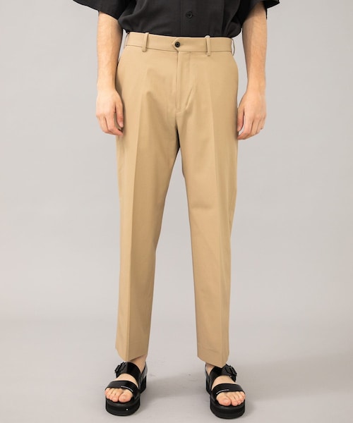 MARKAWARE　FLAT FRONT TROUSERS ORGANIC WOOL SURVIVAL CLOTH FLAT FRONT TROUSERS, Navy