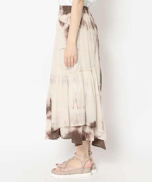 AVIREX（アヴィレックス）の「タイダイ イレギュラースカート/TIE-DYED IRREGULAR SKIRT（スカート・OFF/WHITE/BLACK・S, M）」の2枚目の写真