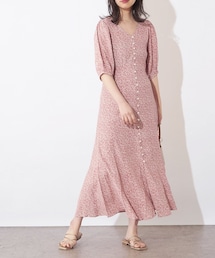 natural couture | レトロ小花柄パフワンピース(ワンピース)