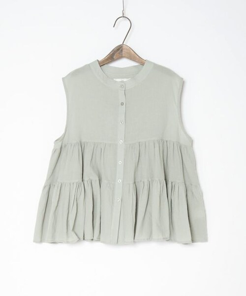 Crisp yours（クリスプユアーズ）の「フレンチボリュームティアードブラウス[c1k2824]（シャツ/ブラウス・レディース・ブラック/アイボリー/ライトグレー/ミント・FREE）」の8枚目の写真