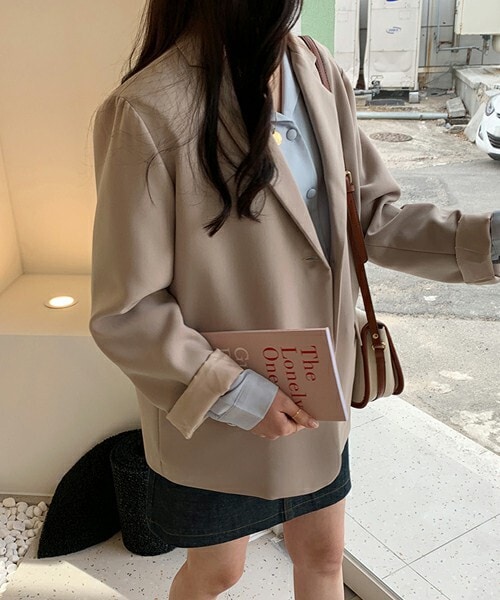 DHOLIC STYLE（ディーホリックスタイル）の「[66girls] 6COLORSシングルジャケット・p184396（テーラードジャケット・レディース・ブラウン/ベージュ/ホワイト/その他/ブラック/グリーン・ONESIZE）」の6枚目の写真