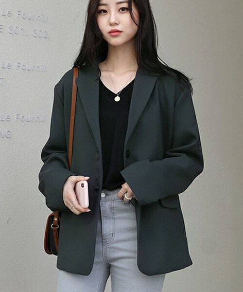 DHOLIC STYLE（ディーホリックスタイル）の「[66girls] 6COLORSシングルジャケット・p184396（テーラードジャケット・レディース・ブラウン/ベージュ/ホワイト/その他/ブラック/グリーン・ONESIZE）」の5枚目の写真
