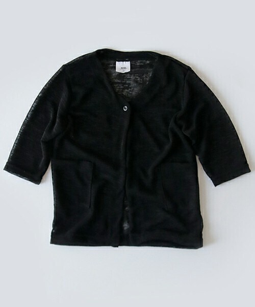 DHOLIC kids（ディーホリックキッズ）の「[whitesketchbook] サマーニットミディカーディガン（カーディガン/ボレロ・キッズ・ホワイト/ブラック・5/7/9/11/13）」の2枚目の写真