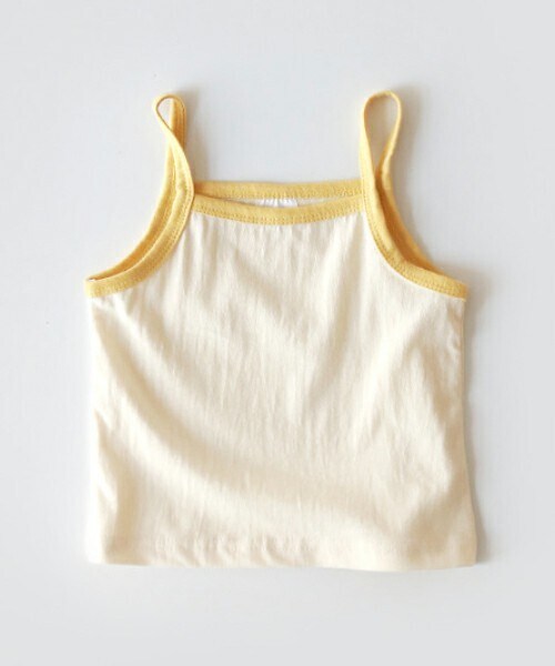 DHOLIC kids（ディーホリックキッズ）の「[whitesketchbook] 配色キャミソール（キャミソール・キッズ・ベージュ/グリーン/イエロー/ホワイト・5/7/9/11/13）」の2枚目の写真