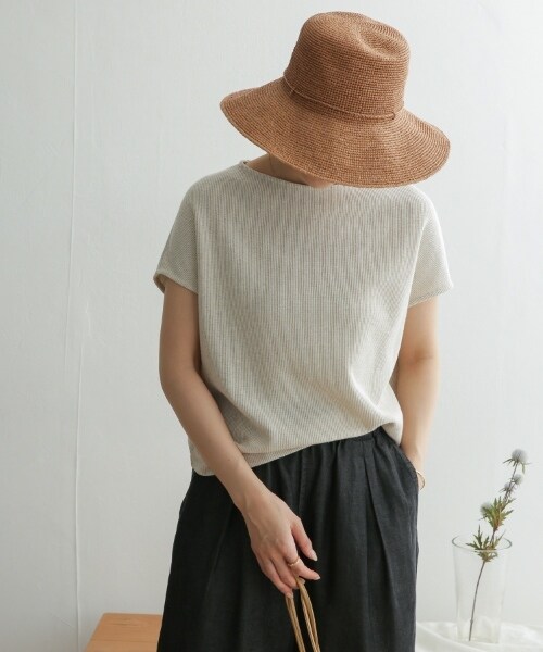 URBAN RESEARCH DOORS（アーバンリサーチドアーズ）の「棉麻船型領套衫（トップス・レディース・燕麥色/黃卡其綠/炭灰色・one）」の7枚目の写真