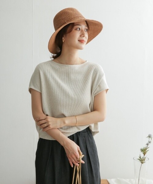 URBAN RESEARCH DOORS（アーバンリサーチドアーズ）の「棉麻船型領套衫（トップス・レディース・燕麥色/黃卡其綠/炭灰色・one）」の10枚目の写真