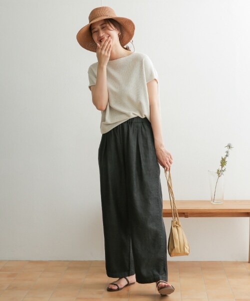 URBAN RESEARCH DOORS（アーバンリサーチドアーズ）の「棉麻船型領套衫（トップス・レディース・燕麥色/黃卡其綠/炭灰色・one）」の13枚目の写真