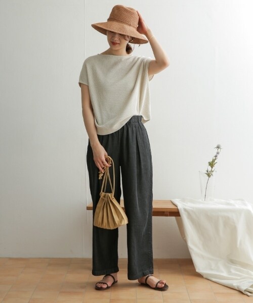 URBAN RESEARCH DOORS（アーバンリサーチドアーズ）の「棉麻船型領套衫（トップス・レディース・燕麥色/黃卡其綠/炭灰色・one）」の12枚目の写真